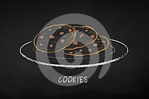 Chalk illustration of Chocolate Chip Cookies