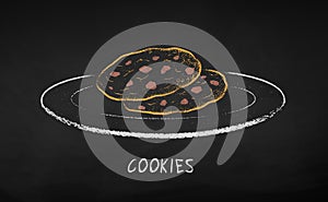 Chalk illustration of Chocolate Chip Cookies