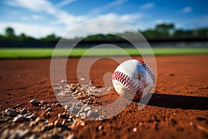 Chalk lined baseball infield, sporting energy on the field