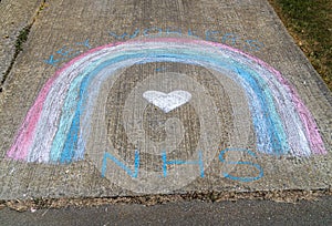Chalk Rainbow for the NHS photo