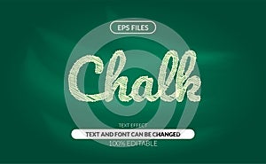 Chalk scribble editable text effect on the green chalkboard. eps vector file