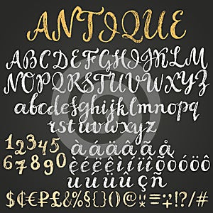 Chalk script latin alphabet