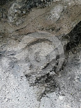 Chalk sediment soil white and grey ashes