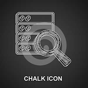 Chalk Server, Data, Web Hosting icon isolated on black background. Vector