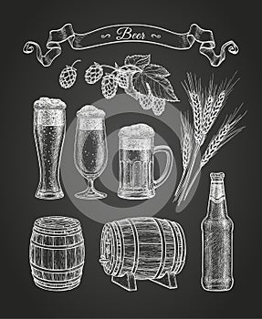 Chalk sketch of beer