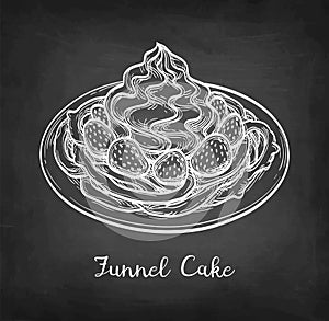 Chalk sketch of funnel cake.