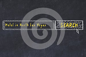 Chalk sketch of search engine. Concept of searching and booking a hotel in North Las Vegas photo