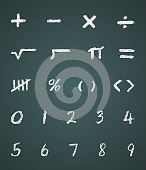 Gesso vettore matematica simboli un numeri 