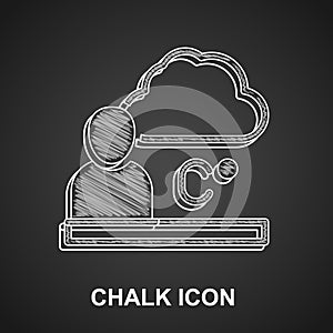 Chalk Weather forecast icon isolated on black background. Vector