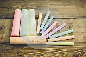 Chalk with words back to school