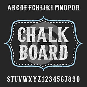 Chalkboard alphabet vector font