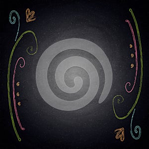 Chalkboard background with ornate elements