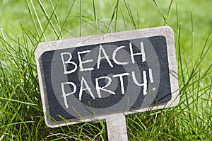 Chalkboard with beachparty
