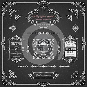 Chalkboard Calligraphic Frames and Page Decoration