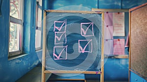 The classroom chalkboard checklist.AI generated image