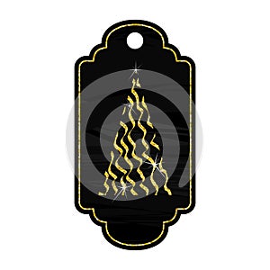 Chalkboard christmas gold tag