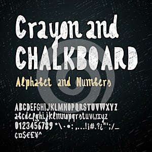 Chalkboard and crayon alphabet