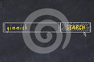 Chalkboard drawing of search browser window and inscription gimmick
