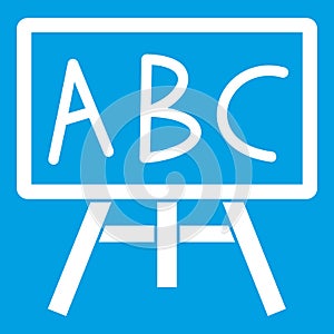 Chalkboard with the leters ABC icon white