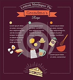 Chalkboard meal recipe template vector design