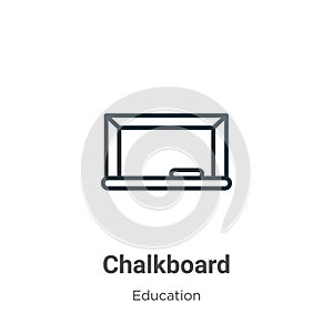 Chalkboard outline vector icon. Thin line black chalkboard icon, flat vector simple element illustration from editable education