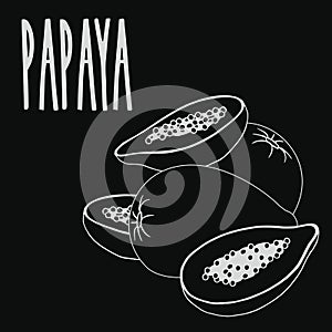 Chalkboard papaya fruit