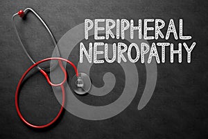 Chalkboard with Peripheral Neuropathy. 3D Illustration.