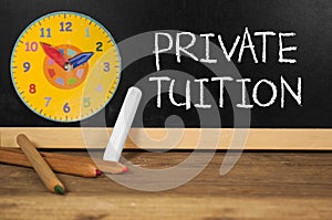 Chalkboard with private tuition