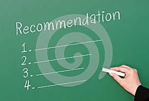 Chalkboard recommendation checklist photo