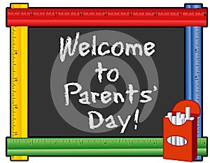 Chalkboard Ruler Frame, Welcome to Parents` Day