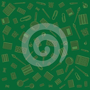 chalkboard with school items drawing pattern