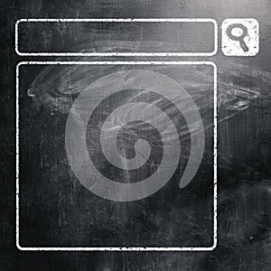 Chalkboard with seacrh engine