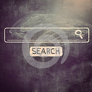 Chalkboard with seacrh engine