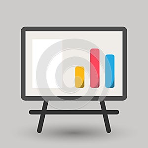 Chalkboard showing data analytic for business presentation in flat design