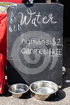 Chalkboard sign at a farmers market