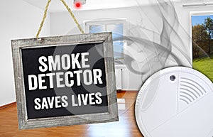 Chalkboard with smoke detector saves lives