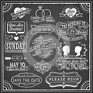 Chalkboard Wedding Invitation Elements