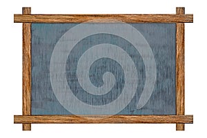 Chalkboard wood frame with black surface.