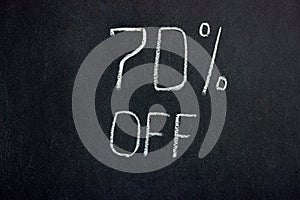 Chalkboard writing 70% OFF. The amount of the discount is indicated