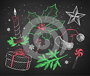 Chalked Christmas set