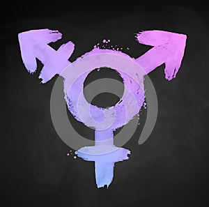 Chalked vector illustration of transgender symbol