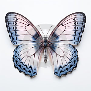 Chalkhill Blue Butterfly Art: Petrina Hicks Style With Pink And Black Wings
