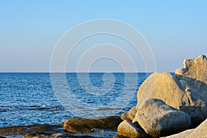 CHALKIDIKI MACEDONIA GREECE. Impressive rocks at Kakoudia beach