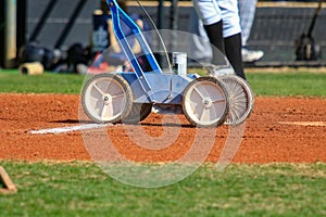 Chalking the home plate