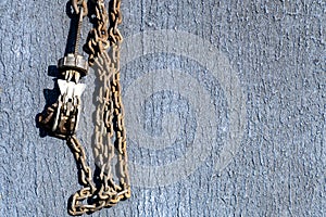 Chalks and chains use for tie down helicopter and aircraft to the flight deck of warship