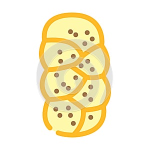 challah bread jewish color icon vector illustration