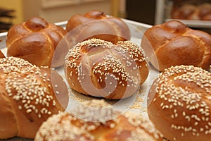 Challah or Challah is a traditional jewish challah sweet fresh sabbath bread loaf photo