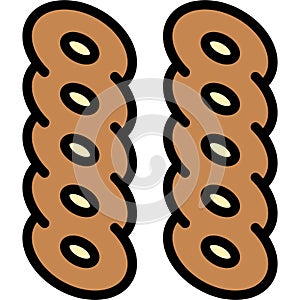 Challah icon, Bakery and baking related vector