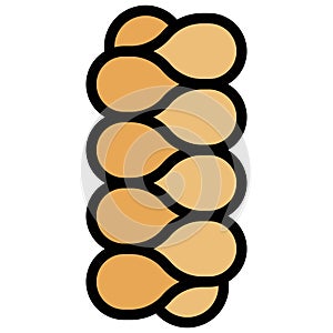 Challah icon, Bakery and baking related vector