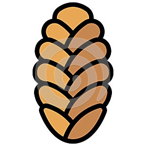Challah icon, Bakery and baking related vector